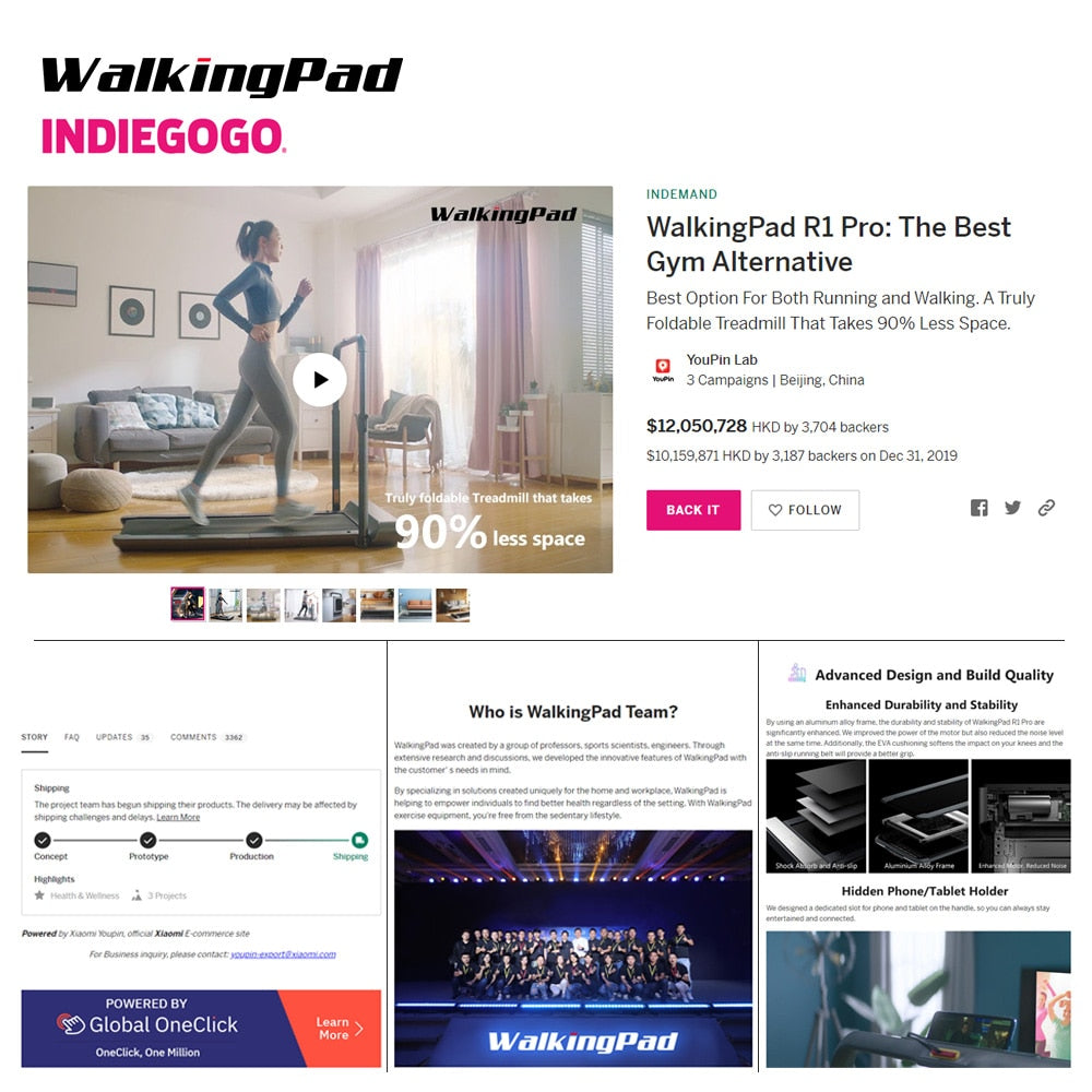 2-in-1 Xiaomi Laufband R1 Pro --- Laufen/Joggen max. 10km/h