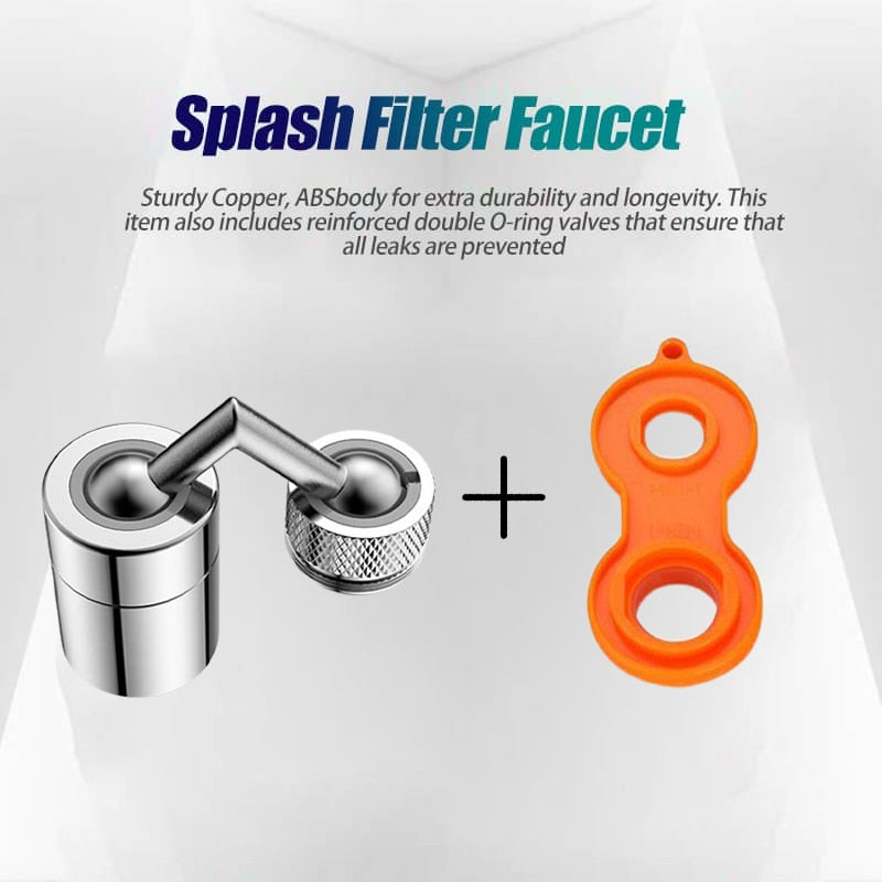 720° schwenkbarer Spritzfilter Wasserhahn, Waschen Bequemer