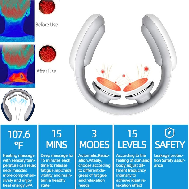 Intelligentes elektrisches Nacken- und Schultermassagegerät Schmerzlinderungstool Entspannung im Gesundheitswesen Halswirbelphysiotherapie