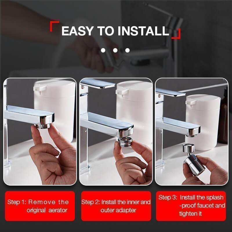 720° schwenkbarer Spritzfilter Wasserhahn, Waschen Bequemer