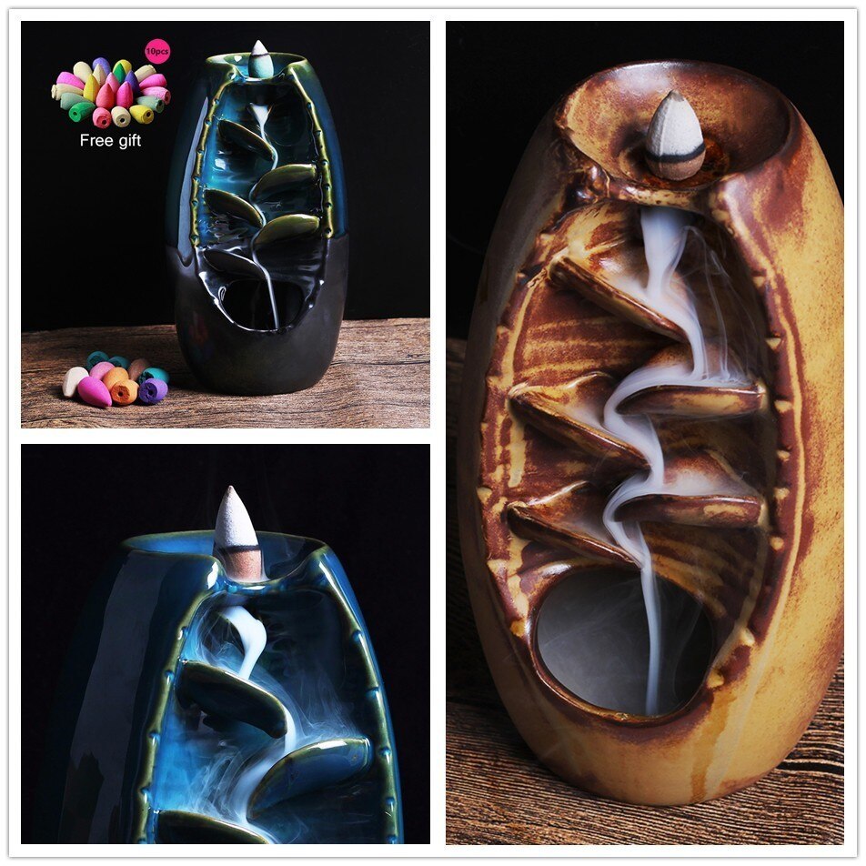 Keramikgefäß Räucherwasserfall