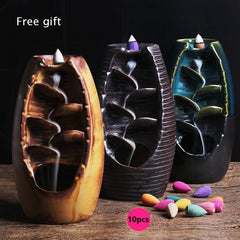 Keramikgefäß Räucherwasserfall