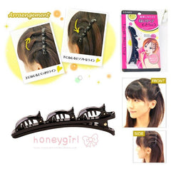Frisurenhilfe Haarreif mit Klammern Double Bangs Hairstyle