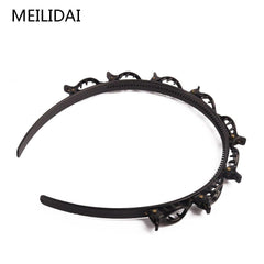 Frisurenhilfe Haarreif mit Klammern Double Bangs Hairstyle